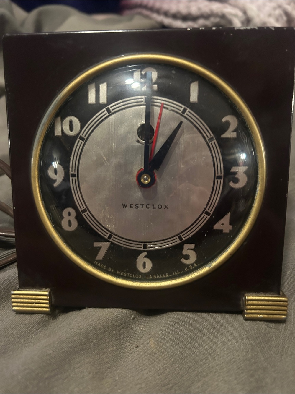 Westclox 1930’s/40’s art deco/ nouveau Brown and Gold Vintage-Style Wall Clock